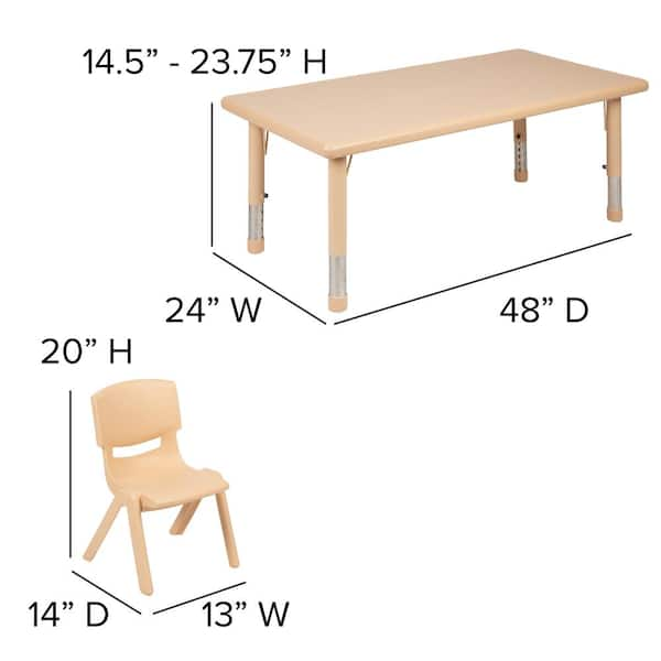 Carnegy Avenue 23.75 in. Natural Kids Table