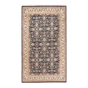 Mogul One-of-a-Kind Traditional Black 5 ft. 10 in. x 10 ft. 3 in. Oriental Area Rug