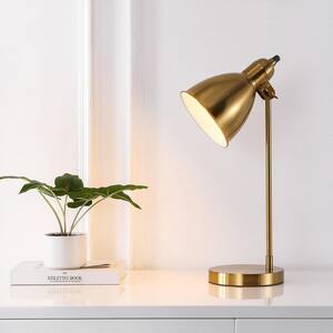 18 in. Steel Indoor Table Lamp with Gold Metal Shade