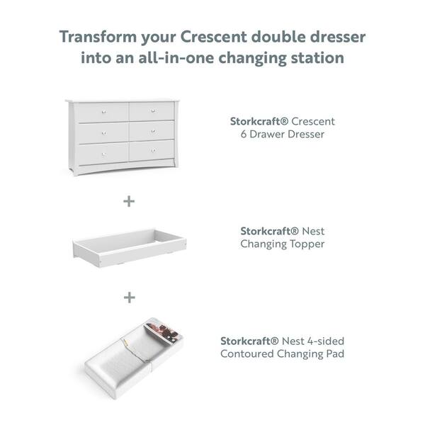 Crescent 6 outlet drawer double dresser