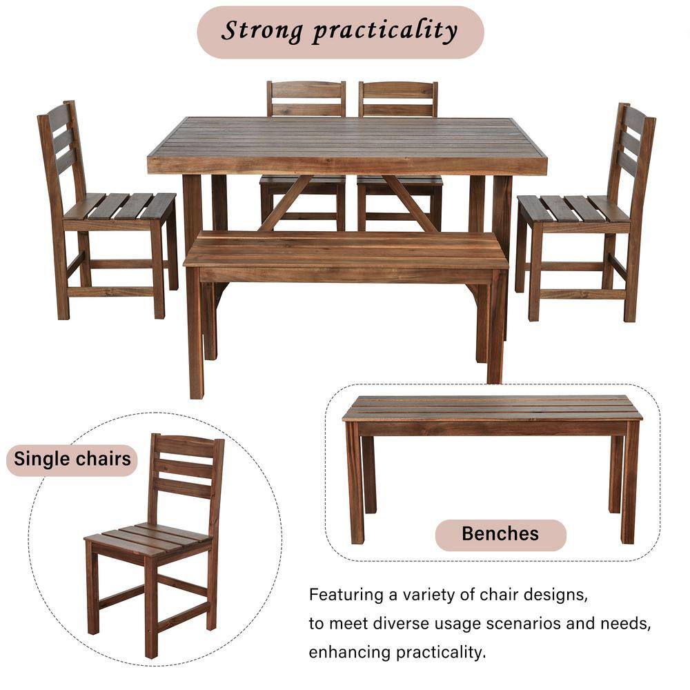 Infographic showcasing the different components of the 6-piece dining set.