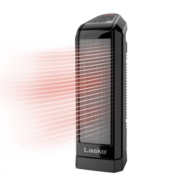 1500-Watt 16 in. Electronic Ceramic Tower Space Heater in Black with Touch Control and Adjustable Thermostat