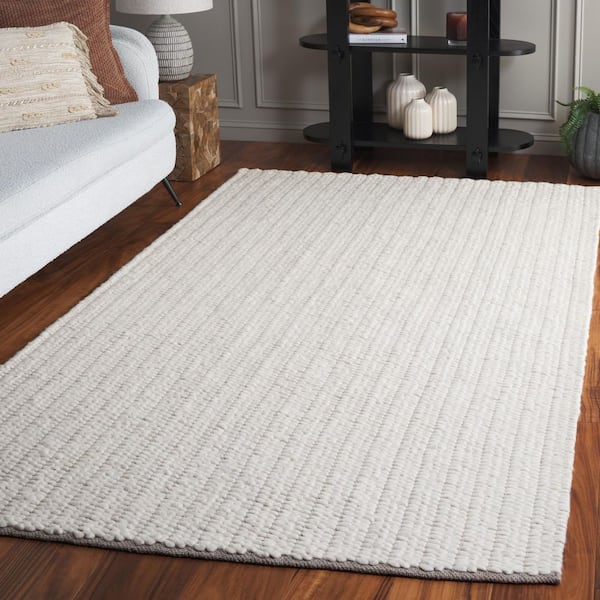 Natura 4 ft. x 6 ft. Ivory Modern Solid Striped Area Rug