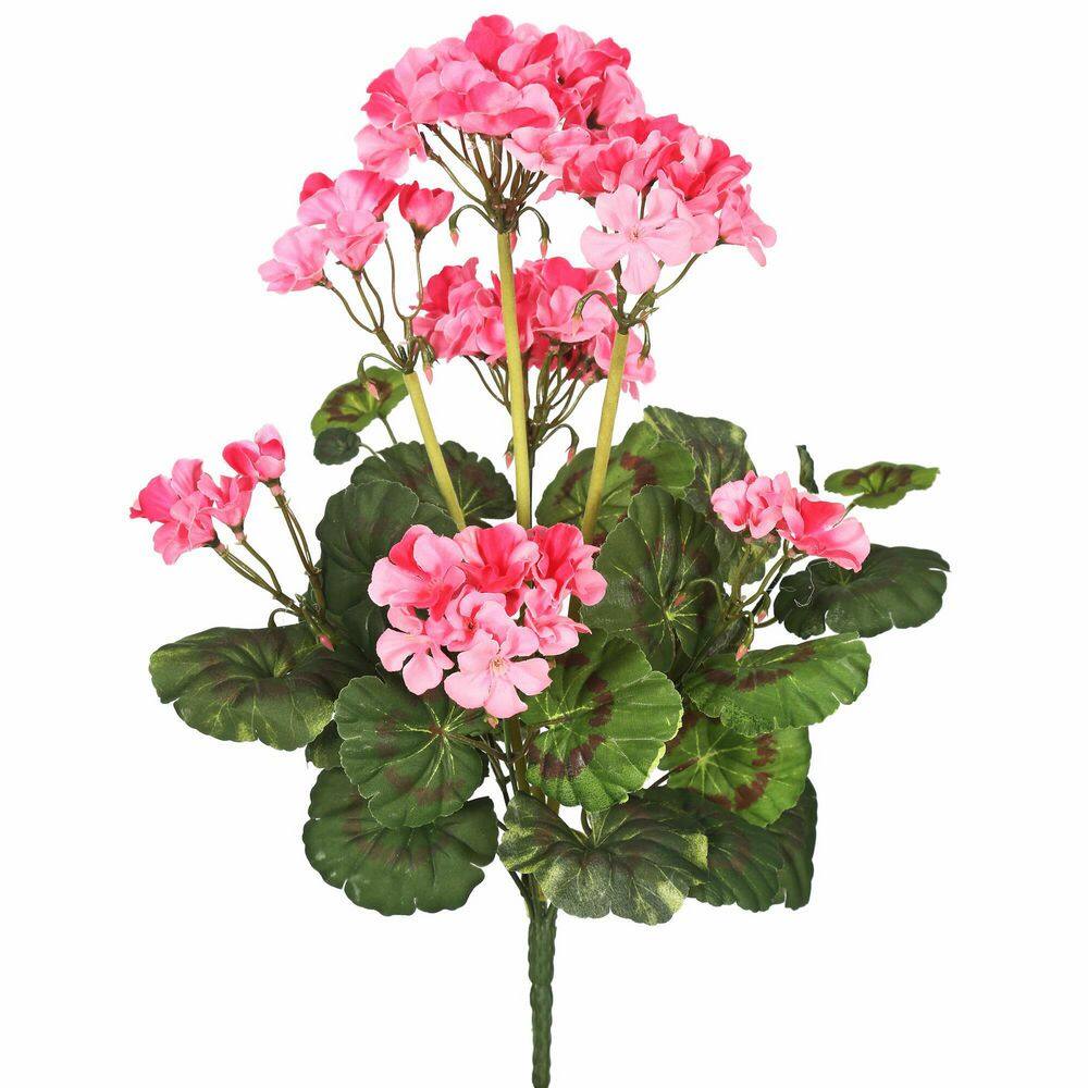 Vickerman 20 in. Pink Artificial Geranium Flowering Plant FA174601 ...