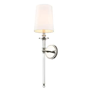 6.5 in. 1-Light Polished Nickel Sconce