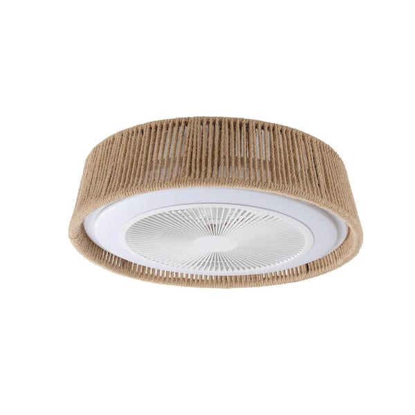Jushua 21 in. Integrated LED, 8 ABS Blades Indoor 6 Gear Wind Speed White Ceiling Fan with Dimmable Light, Remote Control