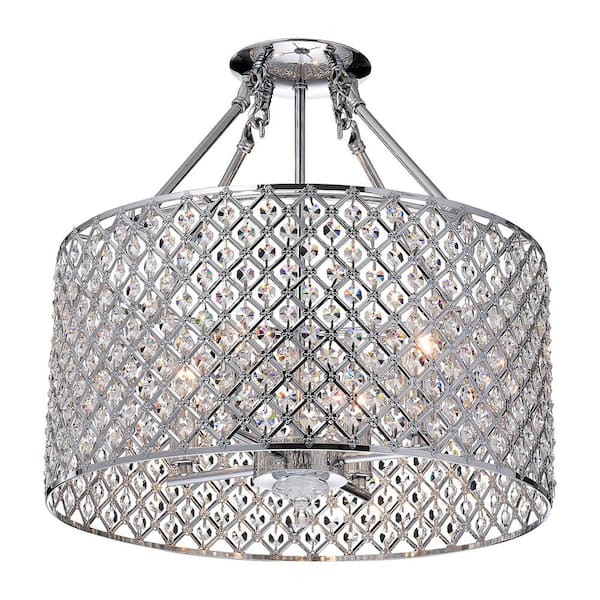 edvivi crystal semi flush mount chandelier