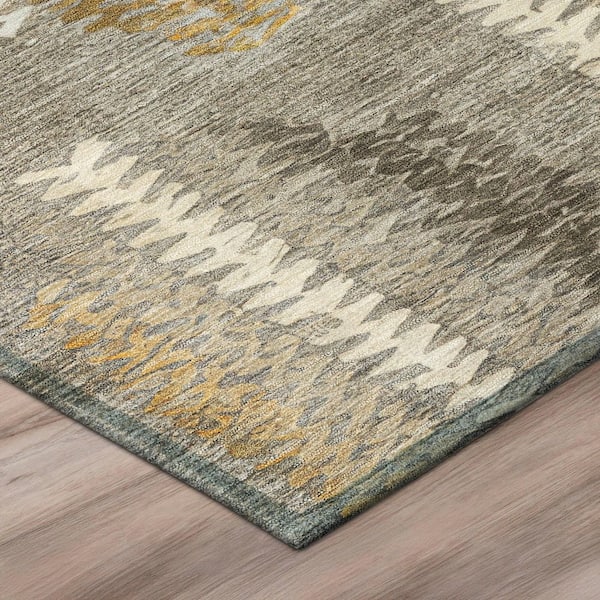Chantille Machine Washable Indoor/Outdoor Abstract ACN2937 Pewter 3 ft. x 4 ft. Area Rug