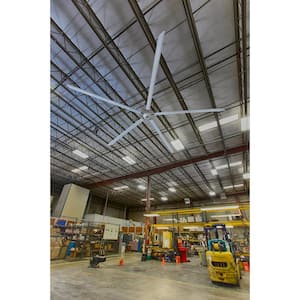 Titan 24 ft. 460-Volt Indoor Anodized Aluminum 3 Phase Commercial Ceiling Fan