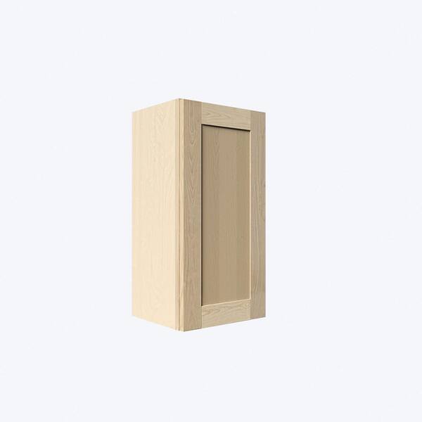 LIFEART CABINETRY Lancaster Shaker Assembled 12 in. x 30 in. x 12 in. Wall Cabinet with 1-Door in Natural Wood