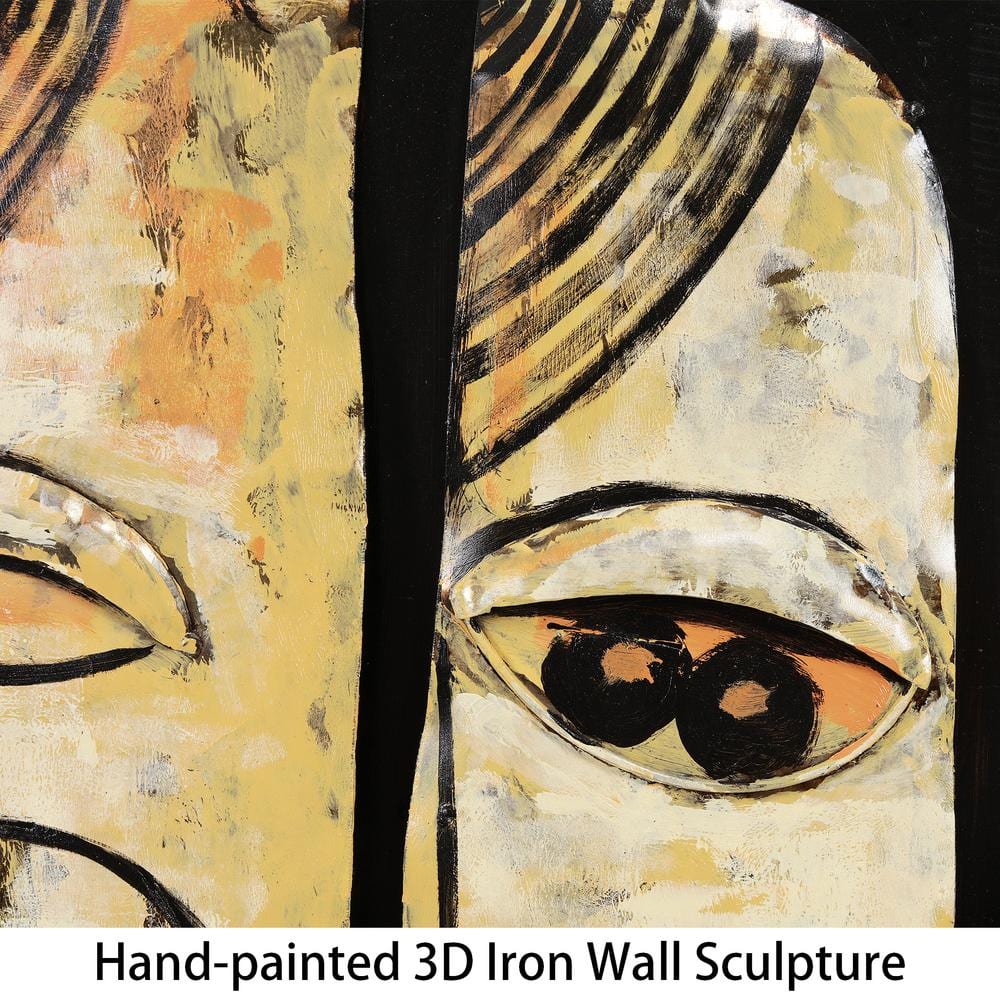 Totem Poles Hand Painted Iron Abstract Wall Art, 64" x 32"