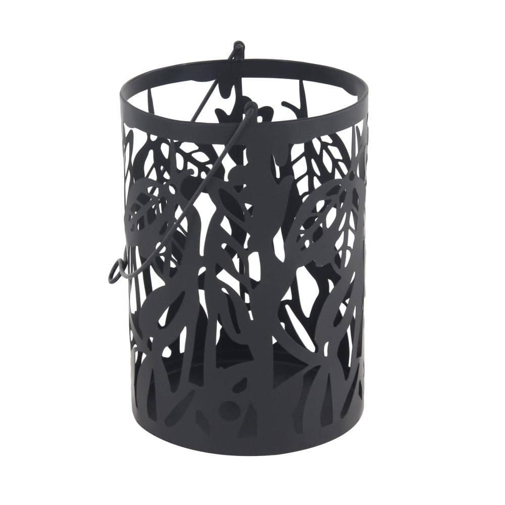 Botanica Black Iron 10" Hanging Candle Lantern Set