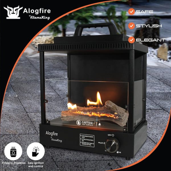 Flame King ALOGFIRE Propane Ambiance Log Fireplace Heater, Clean