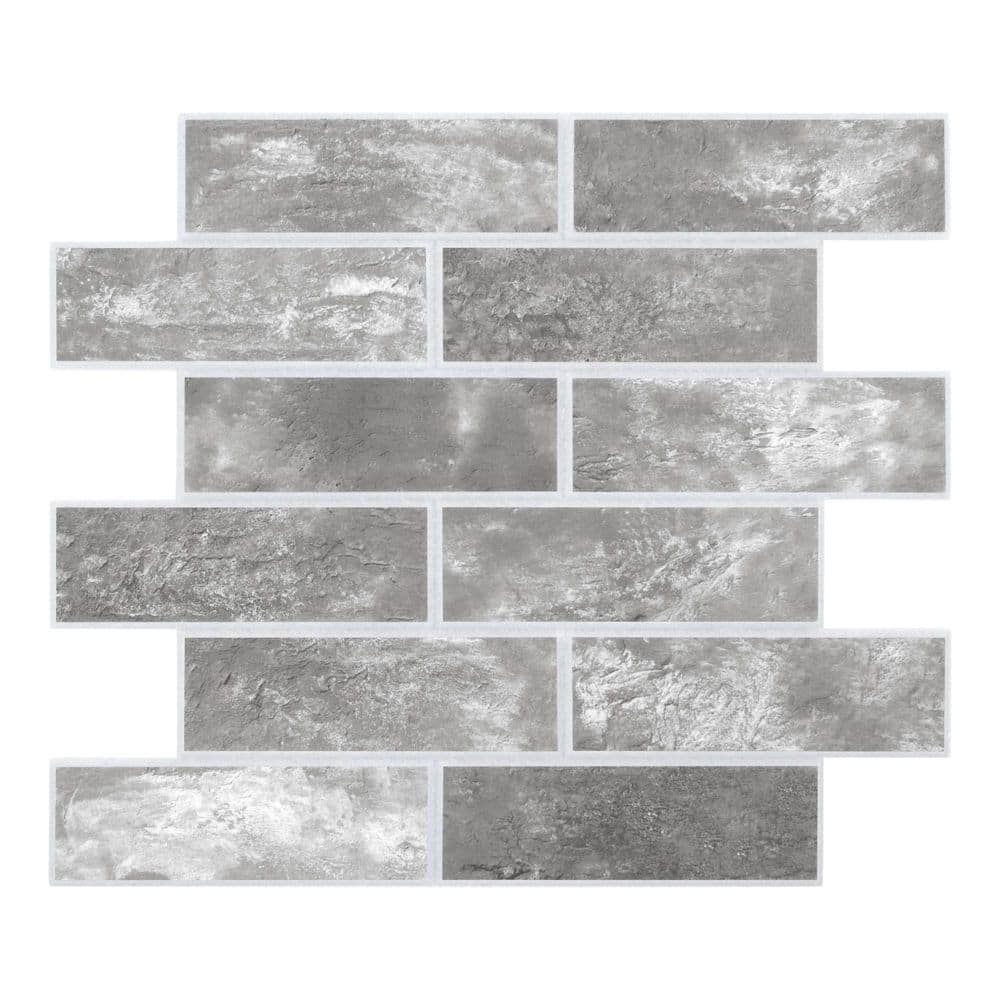 sunwings 0.4 in. x 11.8 in. x 11.8 in. Grey PET Peel and Stick