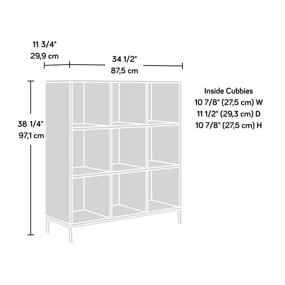 White 9-Cube Organizer with Black Metal Base