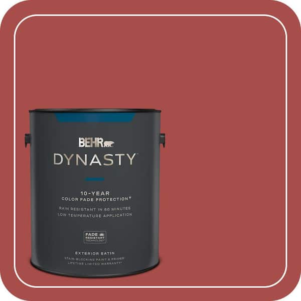 BEHR DYNASTY 1 gal. Home Decorators Collection #HDC-CL-09 Persimmon Red Satin Enamel Exterior Stain-Blocking Paint & Primer