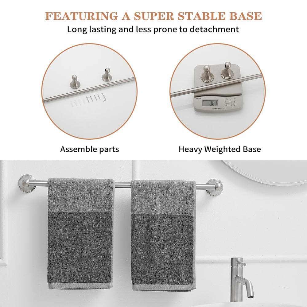 Brushed Nickel 24-Inch Wall Mounted Towel Bar
