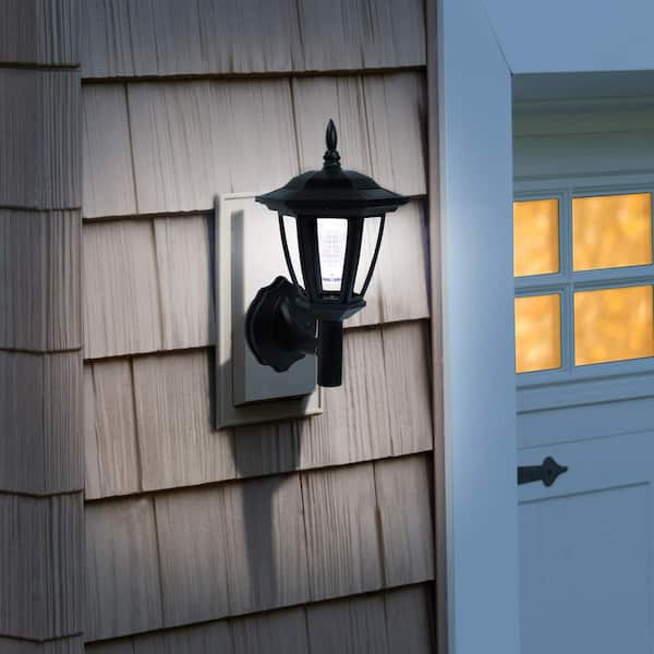 8 in. Tall Hanging/Wall/Stake Outdoor Solar Powered Lantern with LED Light