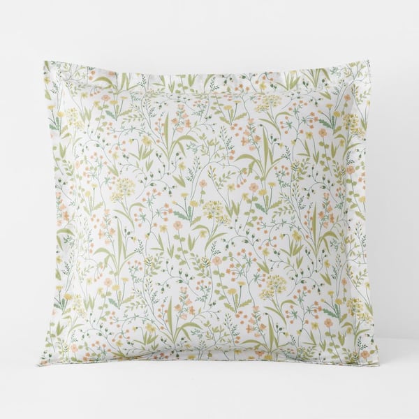 The Company Store Company Cotton Clemencia Mini Floral Peach Blossom Cotton Percale Euro Sham
