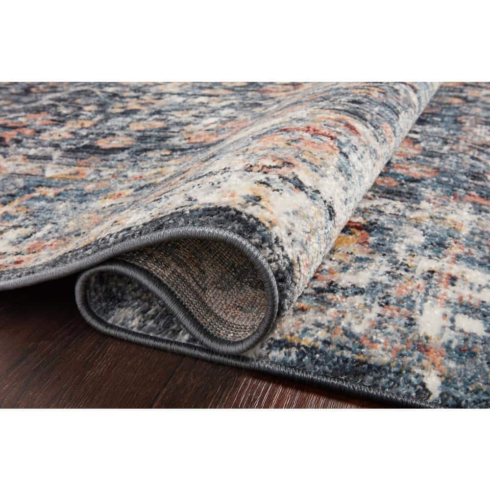 Handmade Blue Synthetic Stain-Resistant 7'-10" x 10' Area Rug
