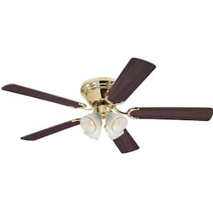 Contempra IV 52 in. LED Polished Brass Ceiling Fan with Light Kit