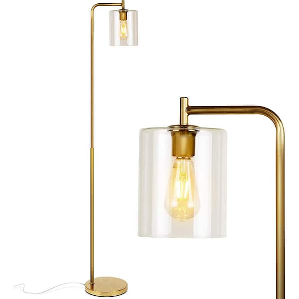 Brass Industrial Led Floor Lamp, Edison Light Bulb Standing Lamp
