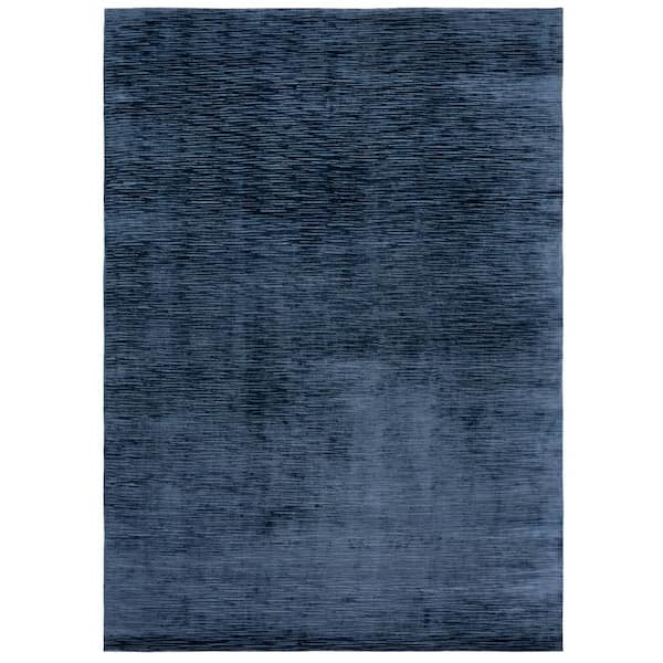 Mirage 9 ft. x 12 ft. Navy Solid Color Gradient Area Rug