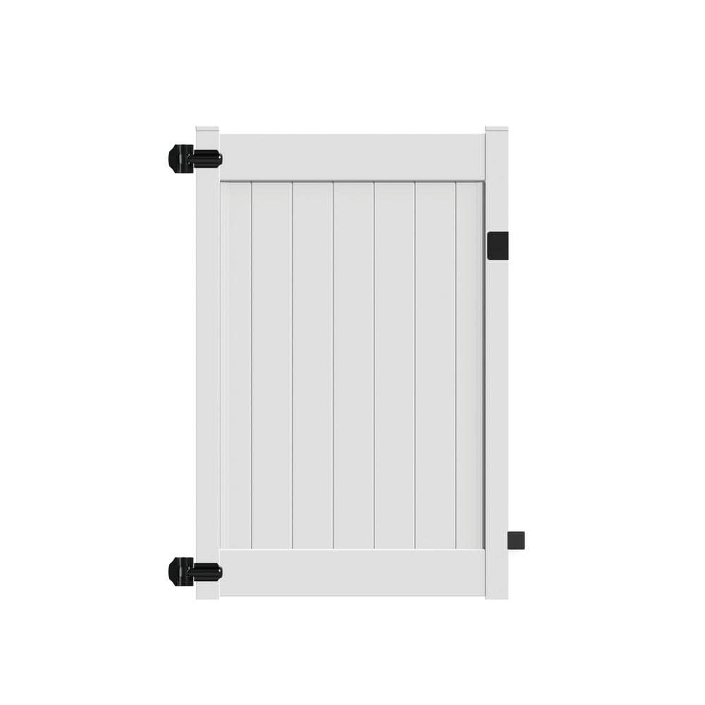 Veranda Acadia 4 ft. x 6 ft. White Vinyl Privacy Fence Gate 73014797 The Home Depot