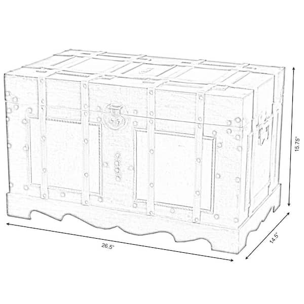 Devane Linen Trunk File Storage-Material:MDF,Size:25.5W x 18L x