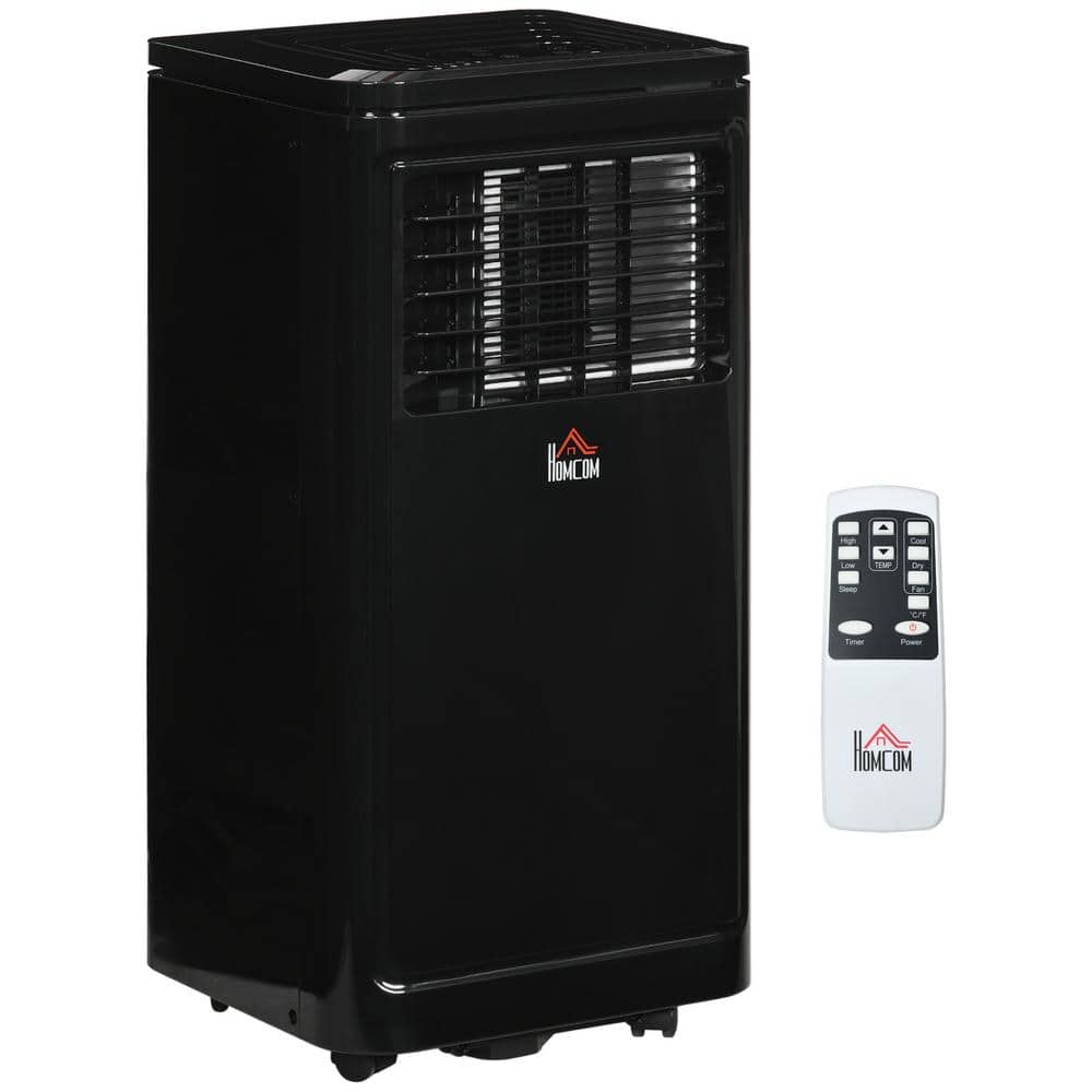 Compact Black 8000 BTU Portable Air Conditioner with Remote
