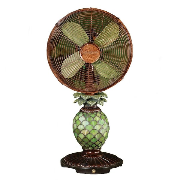 Deco Breeze 10 in. Mosaic Glass Pineapple Table Fan