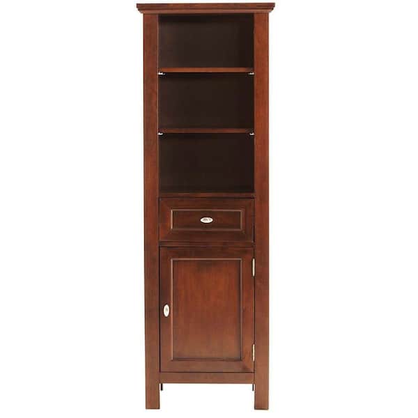 Home Decorators Collection Austell 20 in. W x 14 in. D x 60 in. H Brown Freestanding Linen Cabinet