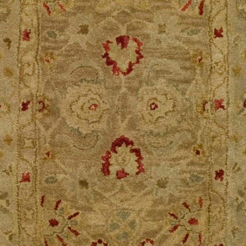 Handmade Tufted Wool Runner Rug in Beige and Brown