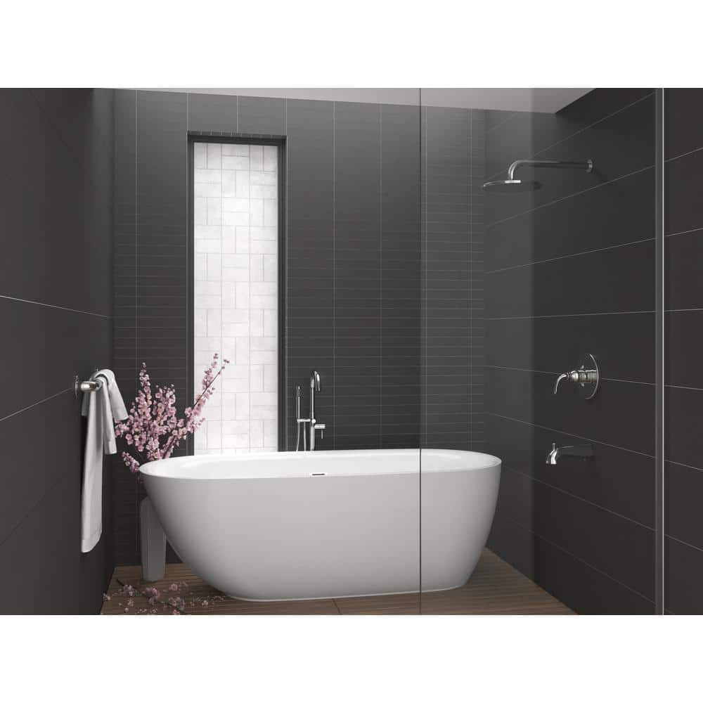 67'' White Acrylic Freestanding Soaking Bathtub