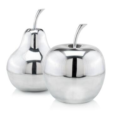 5.5 in. Silver Polished Mini Apple Shaped Aluminum Accent Home Decor