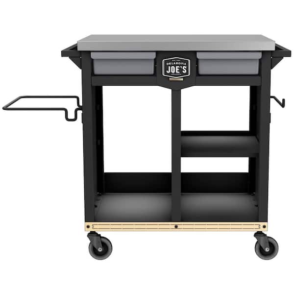OKLAHOMA JOE'S Black Workstation Prep and Storage Outdoor Grill Cart