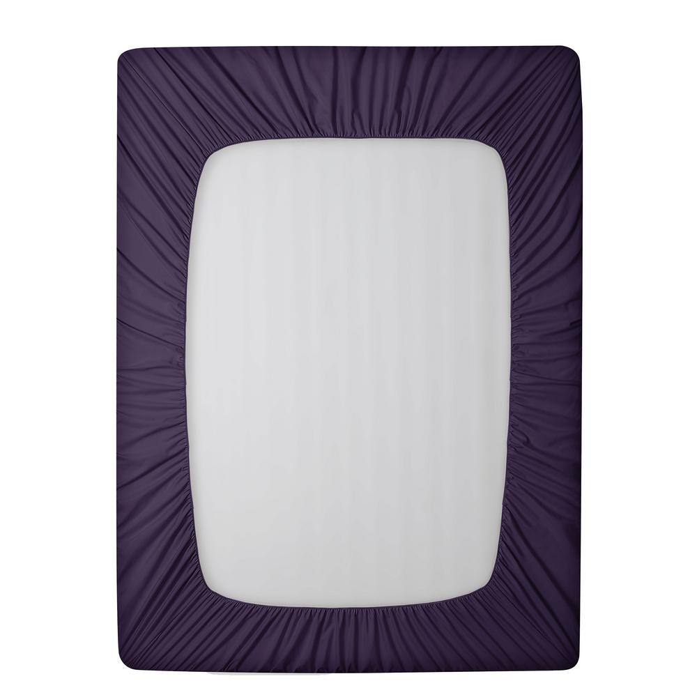 Eggplant Full/Double Polyester Microfiber Sheet Set with Smart Pockets