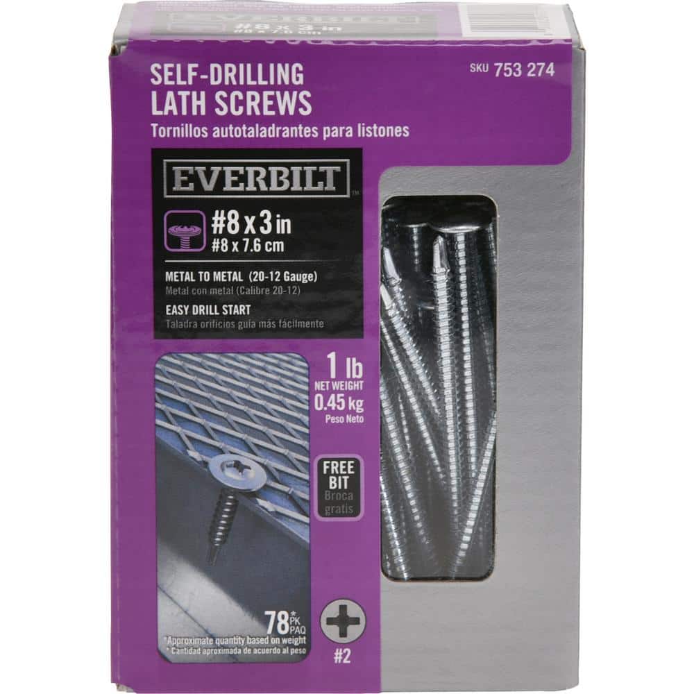 Everbilt 8 3 in. Lath SelfDrilling Screw 1 lb.Box (78Piece) 116084