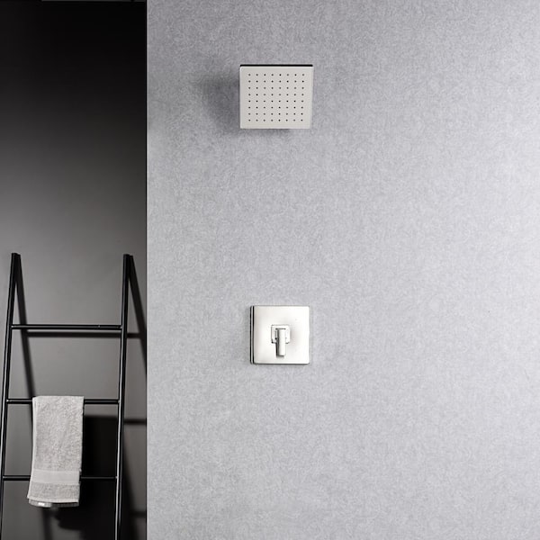 Ultra Faucets Rift Single Handle 1-Spray Shower Faucet 1.8 GPM with Pressure Balance, Anti Scald in Brushed Nickel (Valve Included) UF70703-1R