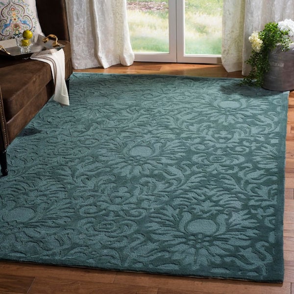 Total Performance 3 ft. x 5 ft. Gray/Blue Floral Ornate Area Rug