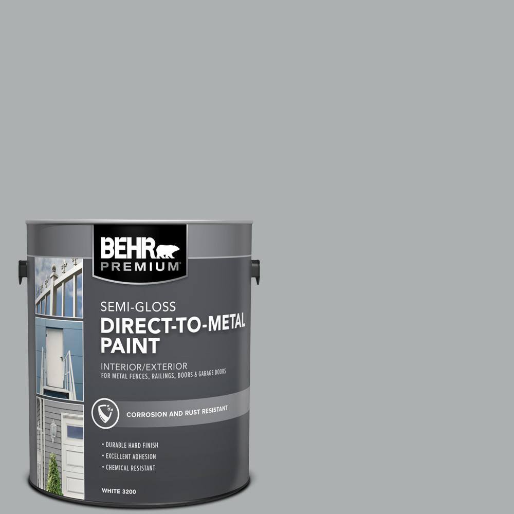 BEHR PREMIUM #N500-3 Tin Foil Semi-Gloss Direct to Metal  Interior/Exterior Paint 320001 The Home Depot