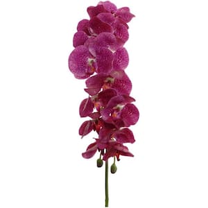 41 in. Purple/White Indoor/Outdoor Artificial Phalaenopsis Orchid Flower - 6 Pack, Floral Home by Artificial Flowers