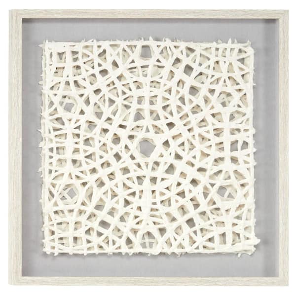 Litton Lane 24 in. x 24 in. Gray Wood Coastal 3D Origami Shadow Box