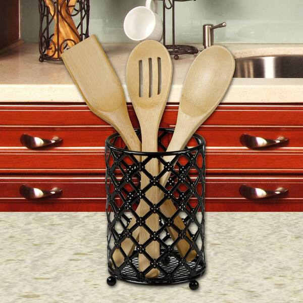 Black Lattice Cutlery Holder Black Lattice Cutlery Holder