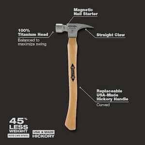 16 oz. Titanium Smooth Face Hammer with 18 in. Curved Hickory Handle