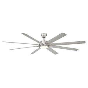 Glenmeadow 84 in. Integrated LED Brushed Nickel Ceiling Fan with Light and Remote Control