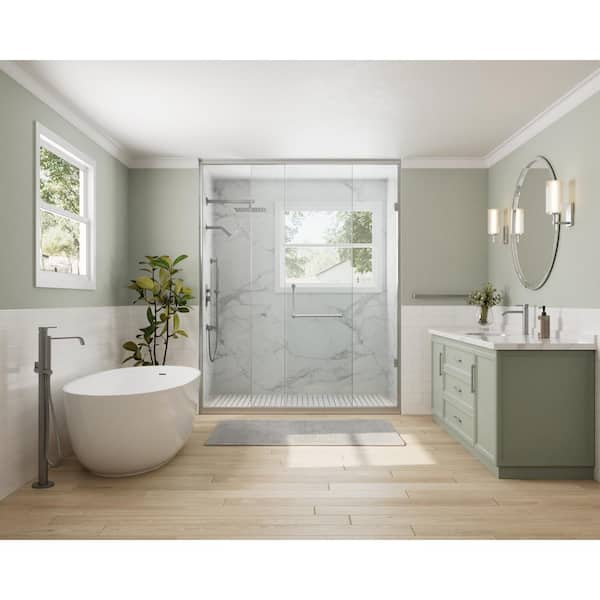 10 in. and 6 in. Square Shower System 3-Spray Dual Wall Mount Fixed and Handheld Shower Head 2.5 GPM in Brushed Nickel