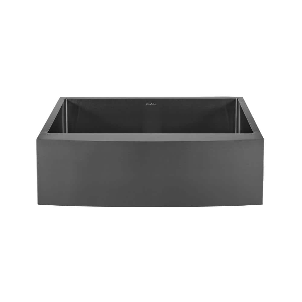 Rivage 30" Black Stainless Steel Farmhouse Kitchen Sink