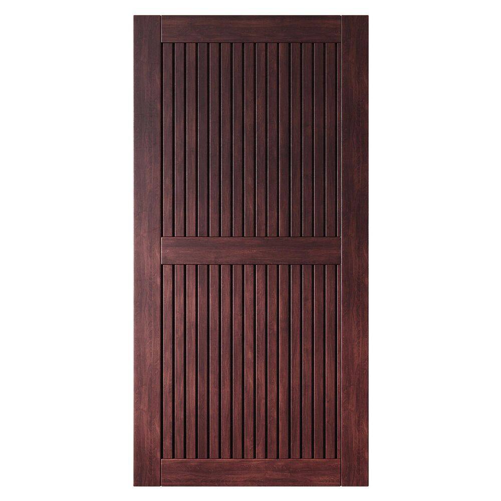 ST 40 in. x 84 in. C-Panel Solid Core Red Mahogany Vertical Stripe Design Pine Wood Interior Sliding Barn Door Slab price history on PriceWatchPro