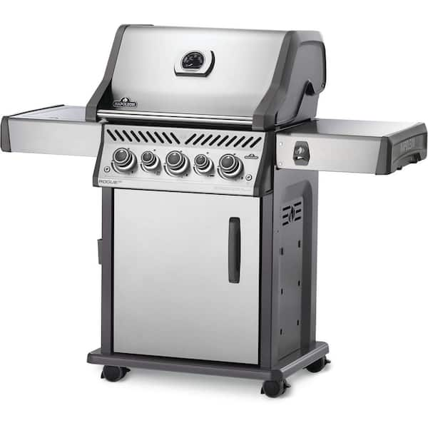 Rogue 3-Burner Natural Gas Grill with Infrared Rear and Side Burners in Stainless Steel